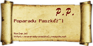 Poparadu Paszkál névjegykártya